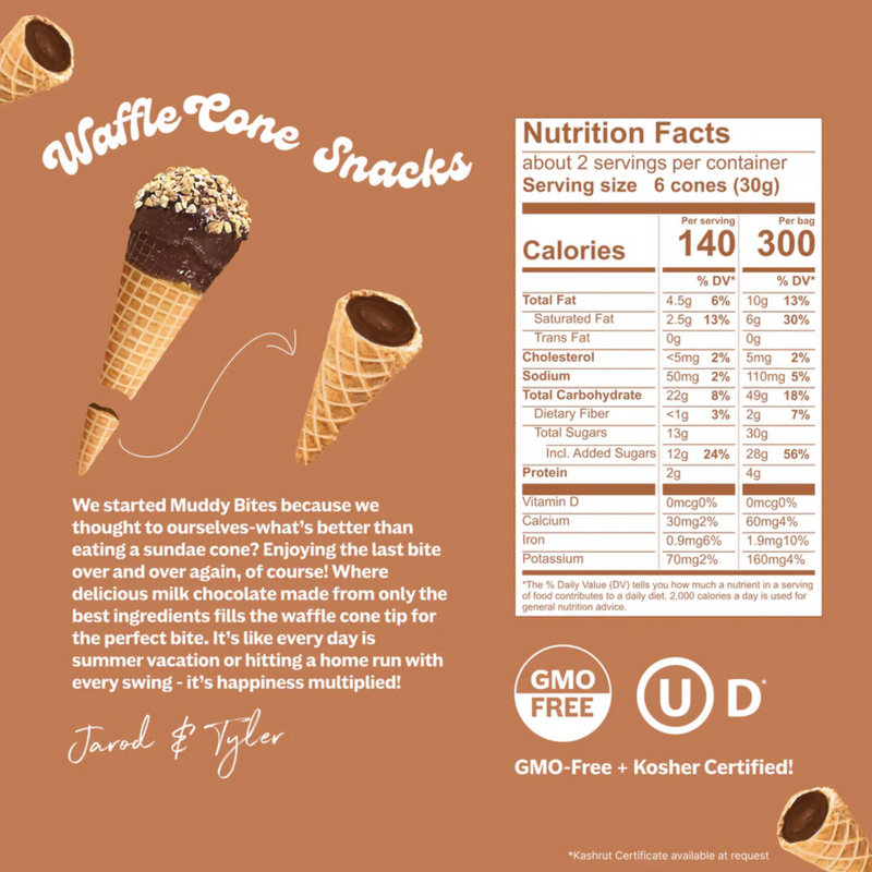 Load image into Gallery viewer, Muddy Bites Waffle Cone Snack - Milk Chocolate
