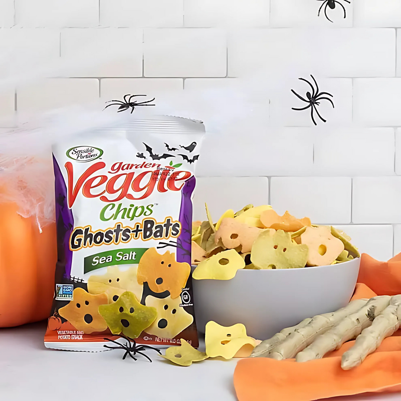 Load image into Gallery viewer, Garden Veggie Ghost + Bats Veggie Chips
