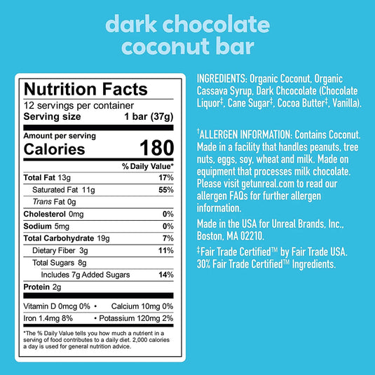 UNREAL Dark Chocolate Coconut Bar